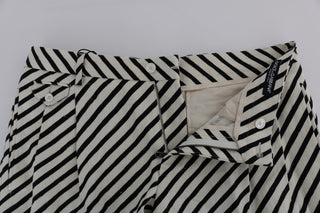 Shorts casuales de cáñamo a rayas blancas y negras
