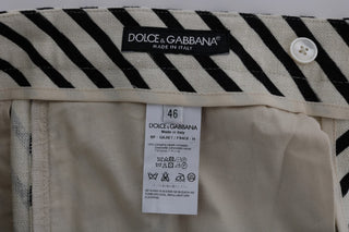Shorts casuales de cáñamo a rayas blancas y negras