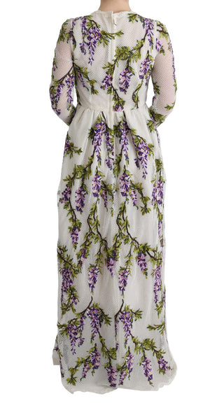 Vestido maxi bordado floral blanco