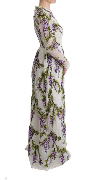 Vestido maxi bordado floral blanco