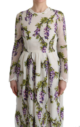 Vestido maxi bordado floral blanco