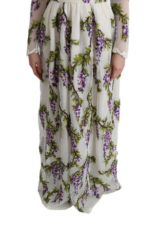 Vestido maxi bordado floral blanco