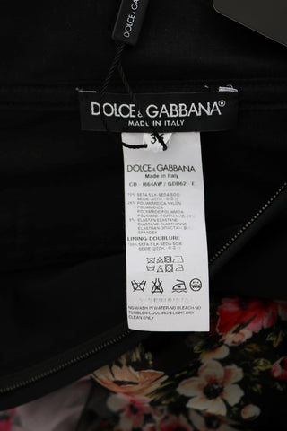 Vestido largo de cambio floral de seda elástica multicolor