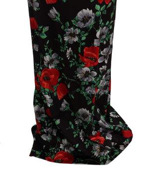 Vestido largo de corte ajustado con estampado floral multicolor