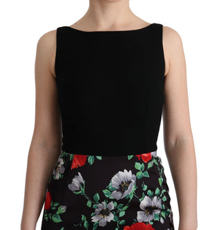 Vestido largo de corte ajustado con estampado floral multicolor