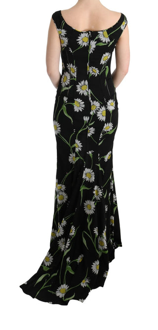 Sonnenblumen-Seiden-Stretch-Etuikleid
