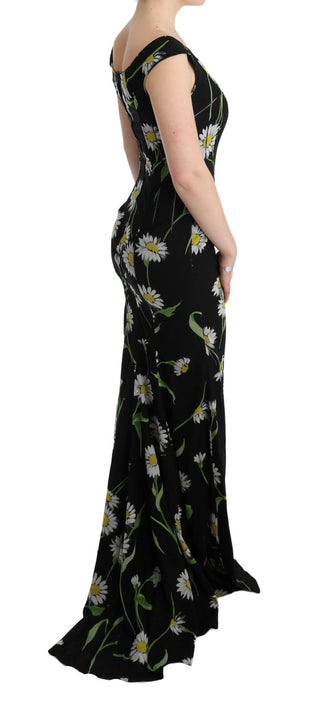 Sonnenblumen-Seiden-Stretch-Etuikleid