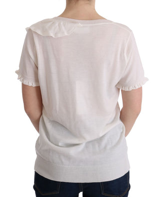 Blusa T-shirt Blanca 100% Lana
