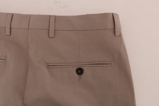 Beige Baumwoll-Stretch-Chino-Hose