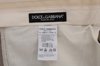 Beige Baumwoll-Stretch-Chino-Hose