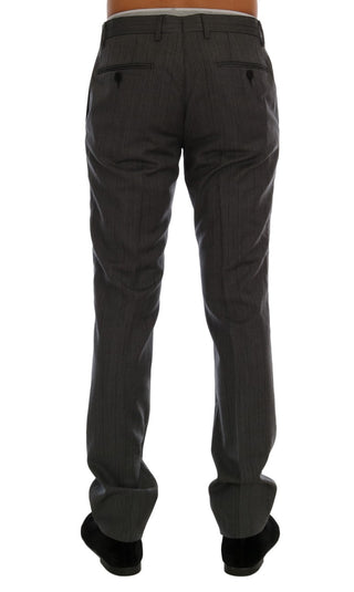 Pantalones Formales de Lana a Rayas Grises