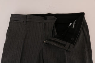 Pantalones Formales de Lana a Rayas Grises