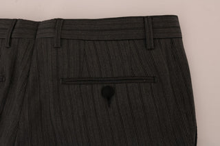 Pantalones Formales de Lana a Rayas Grises