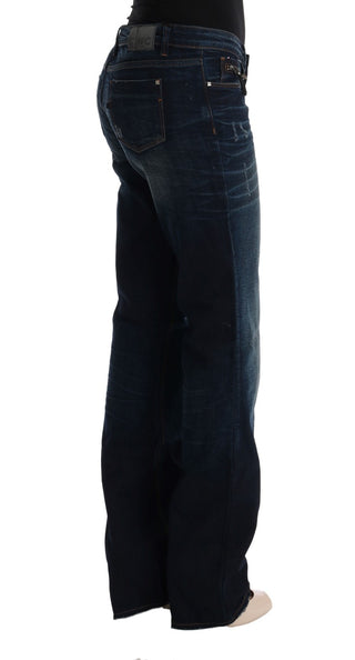 Jeans de Mezclilla de Algodón Ajustados Azules