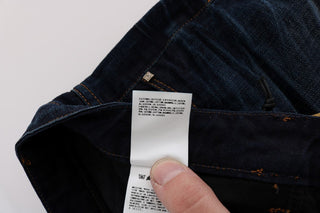 Jeans de Mezclilla de Algodón Ajustados Azules