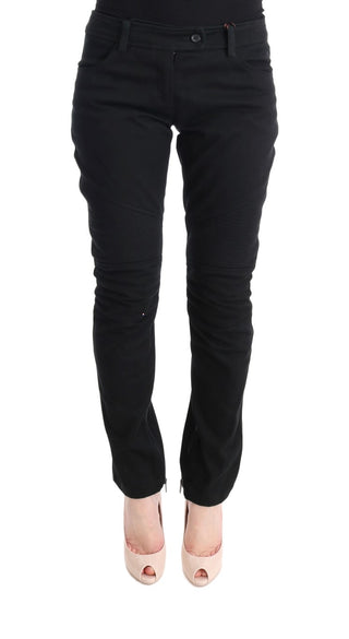 Pantalones Casual de Algodón Ajustados Negros