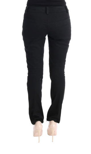 Pantalones Casual de Algodón Ajustados Negros