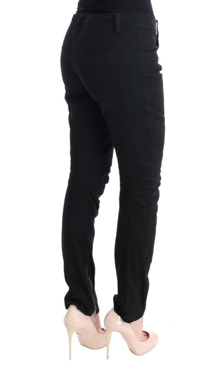 Pantalones Casual de Algodón Ajustados Negros