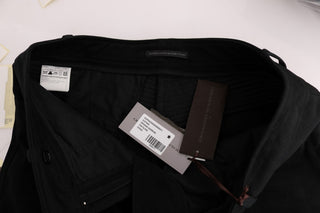 Pantalones Casual de Algodón Ajustados Negros