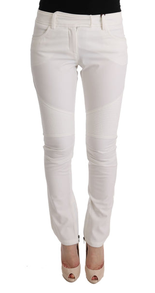 Pantalones Casual de Algodón Ajustados Blancos