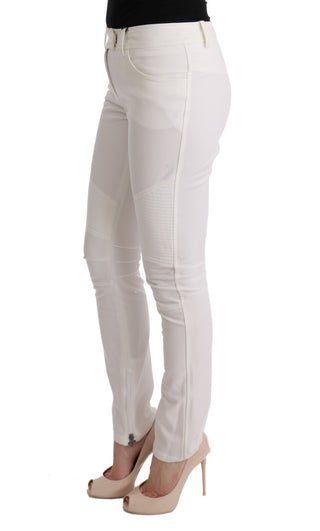 Pantalones Casual de Algodón Ajustados Blancos