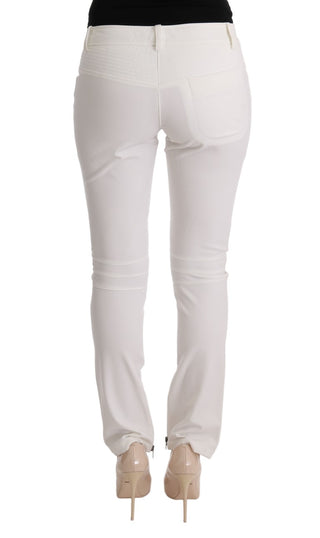 Pantalones Casual de Algodón Ajustados Blancos