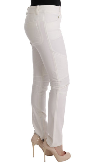 Pantalones Casual de Algodón Ajustados Blancos
