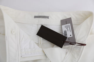 Pantalones Casual de Algodón Ajustados Blancos