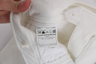 Pantalones Casual de Algodón Ajustados Blancos