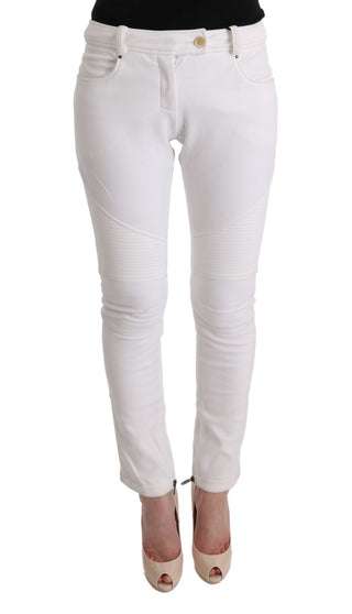 Pantalones Casual de Algodón Ajustados Blancos