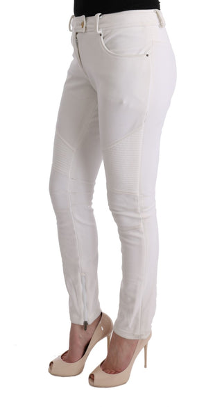 Pantalones Casual de Algodón Ajustados Blancos