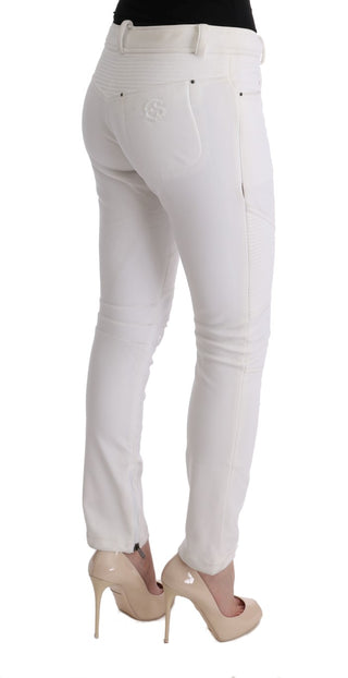 Pantalones Casual de Algodón Ajustados Blancos