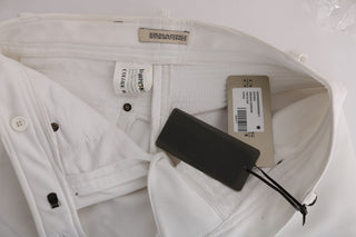 Pantalones Casual de Algodón Ajustados Blancos
