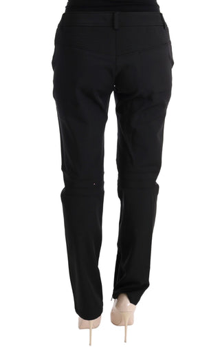 Pantalones Casual de Algodón Ajustados Negros
