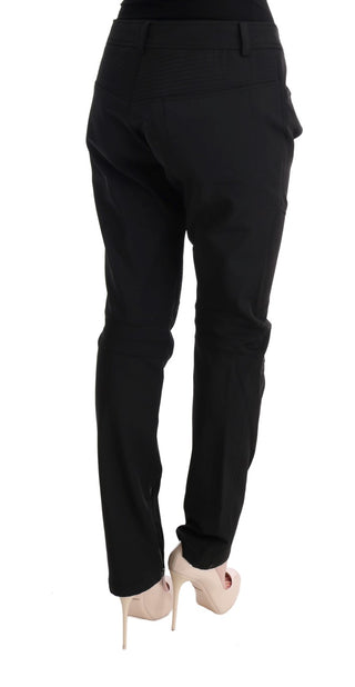 Pantalones Casual de Algodón Ajustados Negros