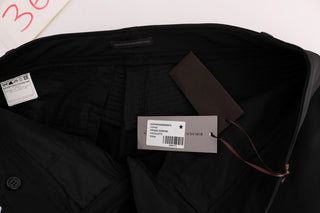 Pantalones Casual de Algodón Ajustados Negros