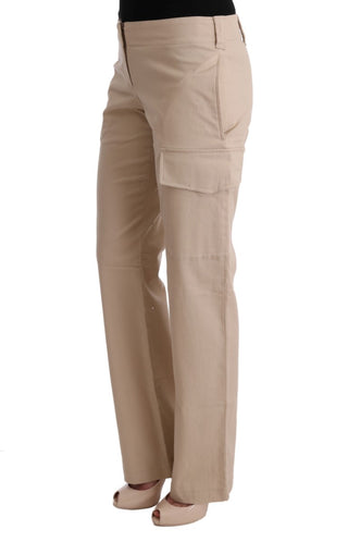 Beige Hose aus Baumwoll-Mix, reguläre Passform
