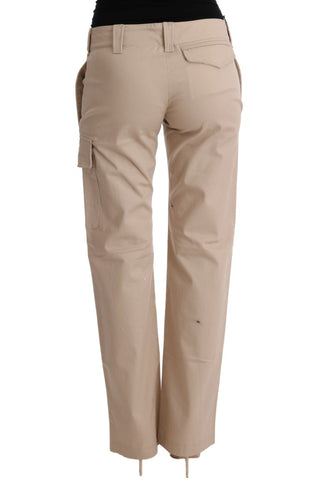 Beige Hose aus Baumwoll-Mix, reguläre Passform
