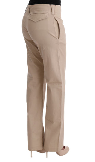 Beige Hose aus Baumwoll-Mix, reguläre Passform