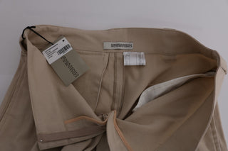 Beige Hose aus Baumwoll-Mix, reguläre Passform