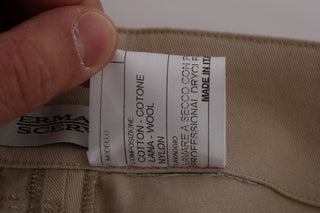 Beige Hose aus Baumwoll-Mix, reguläre Passform