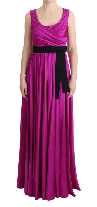 Rosa Seiden-Stretch-Shift-Maxikleid