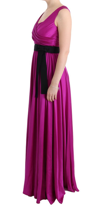 Rosa Seiden-Stretch-Shift-Maxikleid