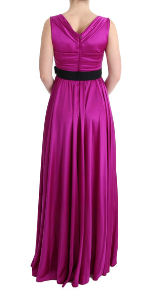 Rosa Seiden-Stretch-Shift-Maxikleid
