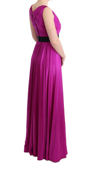 Rosa Seiden-Stretch-Shift-Maxikleid