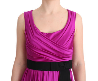 Rosa Seiden-Stretch-Shift-Maxikleid