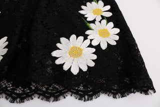 Vestido de Encaje Floral Negro de Manzanilla Sicilia