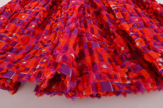 Pinkes A-linien-Kleid mit Muster, knielang