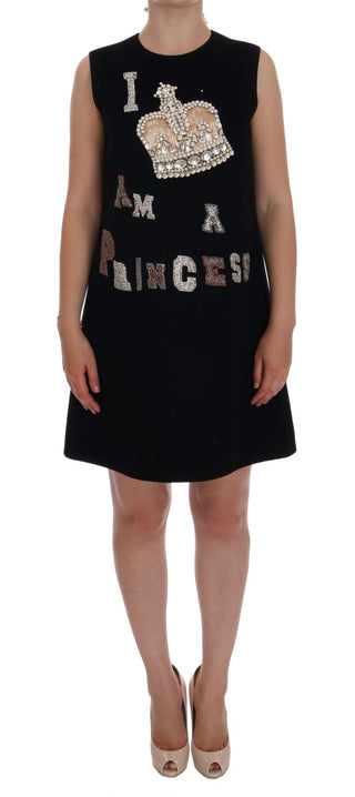 Vestido de Encaje Negro "SOY UNA PRINCESA" con Cristales