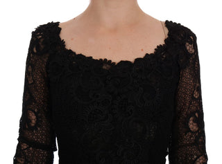 Vestido Sheath Floral Negro
